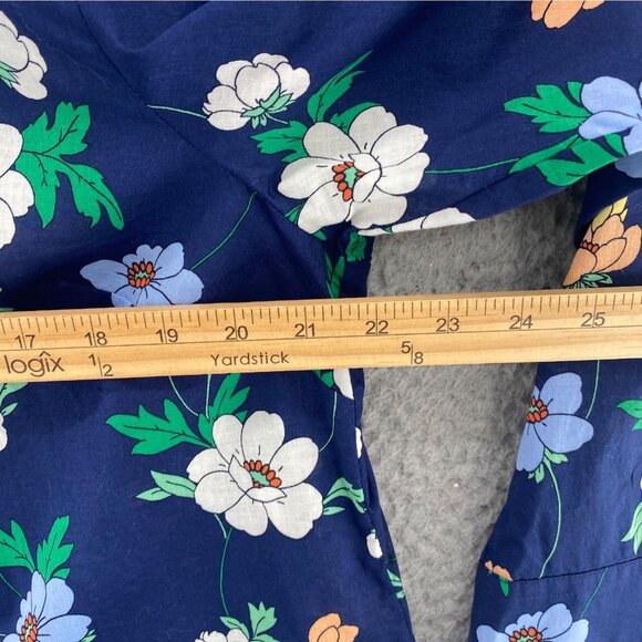 Talbots Shirt Women Extra Large Petite Blue Floral Button Collar Long Sleeve NWT - Picture 7 of 9